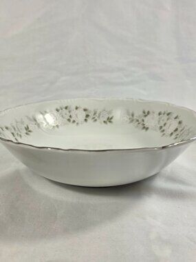 Sheffield 501 Classic Round Serving Bowl White with Pink Roses on the Rim